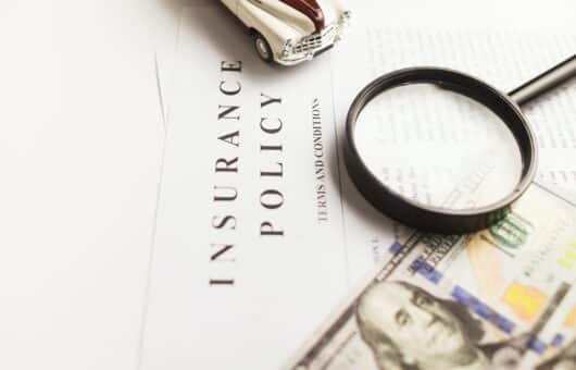An image of insurance policy documents