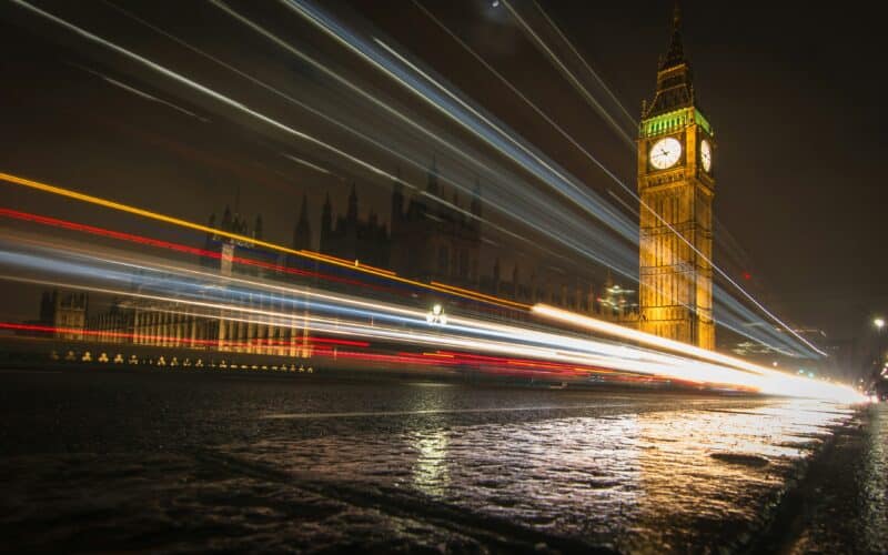 Speeding traffic in London